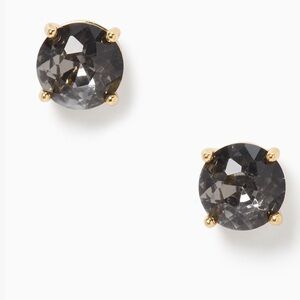 KATE SPADE Precious Round Dark Sparkling Crystal Stud Earrings Gold-Tone